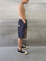 フレイム刺繡バミューダパンツ/VENTIQUE Flame embroidery Bermuda Shorts 2color