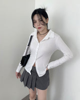 フローア スリムフィット カラー カーディガン/floa slim fit collar cardigan