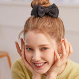 CUSHIONY RIBBON HAIR SCRUNCHY (BLACK)