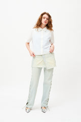 モノチェリークロップショートスリーブシャツ / MONO CHERRY CROP SHORT SLEEVE SHIRT [WHITE]