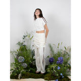 トラックシャーリングスカートパンツ / TRACK SHIRRING SKIRT PANTS - WHITE