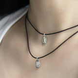 レザーシルバーネックレス / [CCNMADE] LEATHER SILVER NECKLACE 2 (4Type)