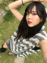 グランジストライプニットベスト