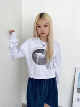ネアポリスアルパカライブアクションプリントクロップスウェット/[MADE] Neapoli Alpaca Live-action Printing Crop Sweatshirt