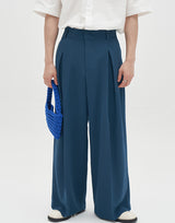 Pleated Wide Leg Long Slacks(3 color) (6596180639862)