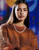グラデーションクロップセーター/GRADATION CROP SWEATER BROWN ORANGE