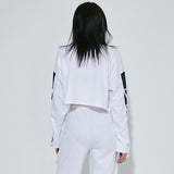 ストリングロングスリーブクロップTシャツ  /(9069) X-String Long Sleeve Crop Tee
