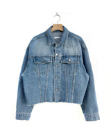 Lavender crop denim jacket (2 color) (6694661292150)