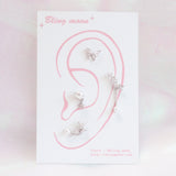 ホワイトシルバーパールピアス / [Styling] White Silver Pearl Piercing Set