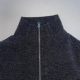 Turtleneck ribbed zip-up