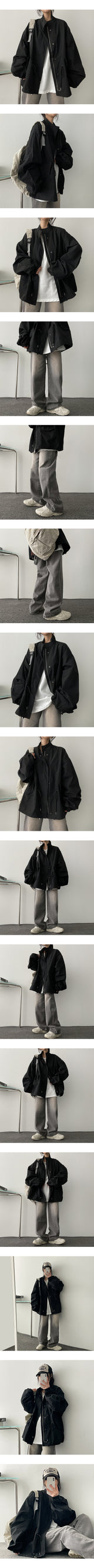 Lone washing side banding denim wide pants