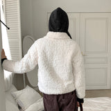 Kaia Rabbit Fur Quilted Soft Collar Crop Coat Jacket