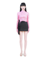 BLACK COTTON TIE BELT MINI SKIRT (6624142393462)