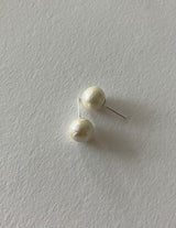 [92.5silver] cotton pearl earrings_ivory (2sizes)