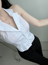 ストレートホルターシャツ/120. Straight halter shirt