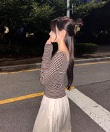 Stripe u-neck tee