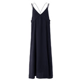Back point layered dress - Navy (6671623618678)