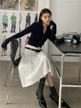 オーロラセーラートップ/Aurora Navy Collar Top