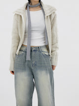 ルベンカラージップアップカーディガン / Ruben Collar Zip-up Cardigan (6color)
