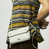 パイピンレザーストラップフラップバッグ＆ユティリティキーリング / piping leather strap flap bag & utility key ring ivory