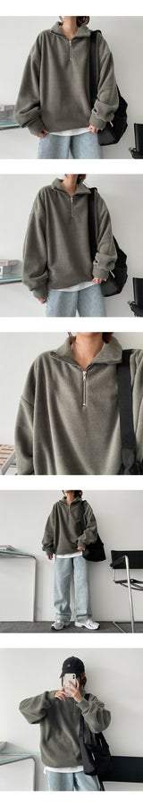 Lecce Cozy Fleece Half Zip-Up Sweatshirt