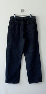 Coupure wide denim pants