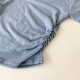 サイドシャーリングレーベルタートルネックTシャツ