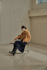 フェイクファーショートコート/FAKE FUR SHORT COAT_ORANGE
