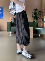 [フェードなし] ストリング ツーウェイ ワイド デニム ショートパンツ パンツ/ [NONE FADE] Seulti String Two-Way Wide Denim Shorts Pants