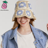 FLOWER KNITTING BUCKET HAT