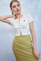 HIDE Tube Top Cardigan (White) (6570969956470)
