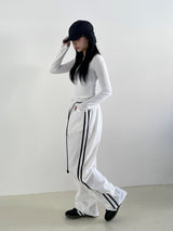 Hip track wide pants