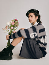 DVRK PRIVÉ GARDENIA STRIPED KNITTED SWEATER - GREY