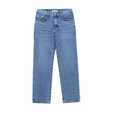 ボウセミワイドデニムパンツ/LMN Bow Semi-Wide Denim Pants (4 colors)