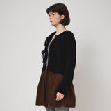 FLUFFY KNIT CARDIGAN, BLACK