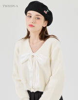Pong Pong Lovely Ribbon Soft Cardigan IVORY