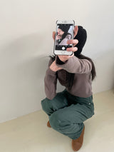 マッシュルームボタン襟Tシャツ