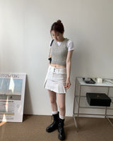 Lipa V-neck Twist Crop Knit Vest