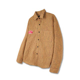 Bluesf Waffle Checkered Oversized Fit Shirt - PINK & YELLOW