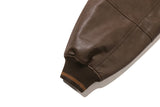 ビーガンレザーバーシティジャケット/VEGAN LEATHER VARSITY JACKET_BROWN