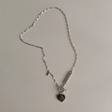 ハートエンジェルトグルバーボールドネックレス/ejj Heart Angel Toggle Bar Bold Necklace