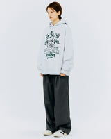 オーバーサイズタイポフーディー/OVER SIZE TYPO HOODIE-WHITE MELANGE