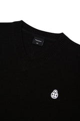 Vネックブークルニットウェア/Black V-Neck Bookle Knitwear