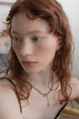 ハートポイントシルバーパールネックレス/Heart point silver pearl necklace