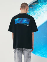 (TS-21324) R:LOL BACK PRINT GALAXY T-SHIRT BLACK (6561083883638)