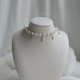 サンダーラプソディーパールチョーカーネックレス / Thunder Rhapsody Pearl Choker Necklace - Gold Color