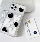 キングモチラビットカードフォーンケース / King Mochi Rabbit Card Phone Case Black
