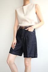 サマーラインジーンズ／リネンインディゴショートパンツ / SUMMER LINE JEANS / LINEN INDIGO SHORT PANTS
