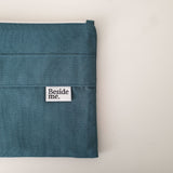 Oxford simple line strap pouch - teal blue