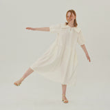 セーラーカラーロングドレス / SAILOR COLLAR LONG DRESS_WHITE